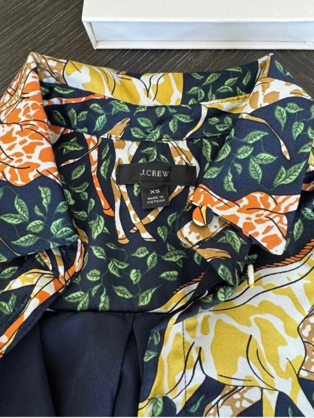 J.Crew Giraffe Print Mini Dress XS | Safari Animal Print Long Sleeve Swing Dress